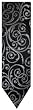 Men's Sean John Necktie Neck Tie Paisley Black and Silver