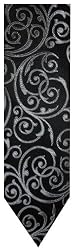 Men's Sean John Necktie Neck Tie Paisley Black and Silver