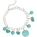 Beautiful Silver Tone and Faux Turquoise Nugget Charm Bracelet picture