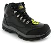 Mens Black Leather Steel Toe Cap Hiker Boots - Black Action Leather - UK 3-13