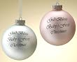 Set of 6 God Bless Baby's First Christmas Glass Ball Ornaments #25971
