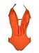 Womens One Piece/bikini Monokini w/ Fringe, Marina West, Multiple Prints and Solids (Large (10), Hot Orange)