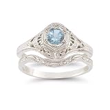 Enchanted Aquamarine Bridal Set in .925 Sterling Silver