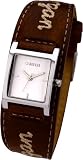 Morgan ladies, Analogue, brown leather cuff strap watch