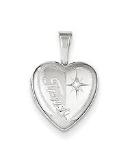 Sterling Silver & Diamond Trust 12mm Heart Locket