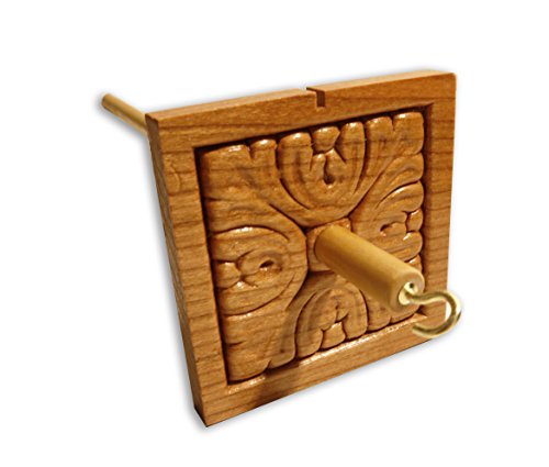 Happy Classy Drop Spindle Acanthus Antique Style Square Top Whorl Hand Carved 12