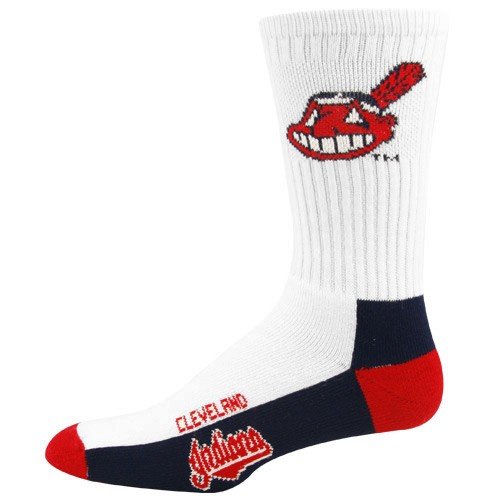 Cleveland Indians White (506) 10-13 Tall Socks