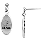 Team Titanium Cleveland Browns Steel Earrings with Cubic Zirconia Accent