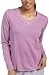 Docker's Women's Reversible Solid V-Neck Pajama Top