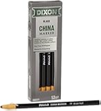 Dixon Phano Peel-Off China Marker Pencils, Black, 12-Count (00077)