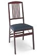 Bridgeport Collection Wood Folding Chair with Vinyl Seat and Mission Style Back - 2 Pack (Dark Mahogany) By Cosco