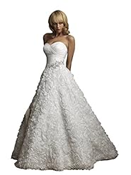 Strapless  Chiffon/Taffeta Sweetheart  Crystals Pleated Crystal Beaded  Ball Gown  Dress With Ruffles