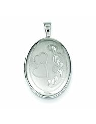 Genuine .925 Sterling Silver Two Hearts 19mm Oval Locket 2.7 Grams. 100% Satisfaction Guaranteed.