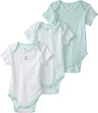 Little Me Baby-Girls Newborn Cupcake Schiffli 3 Pack Bodysuit, Mint Green, Newborn