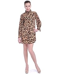 Long Sleeves Leopard Print  Dress