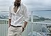 Zbrandy Mens Cotton Linen Blend Shirts Ultra Light Colorful Shirts Colour White Size L