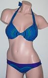 Gottex Gold Halter Underwire Bikini Swimsuit 634921 Blue Multi
