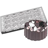 Fat Daddio's PCMM-03 15-Piece Round Fluted Chocolate and Candy Mold Tray Set