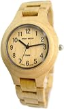 Tense Mens Maple Round Analog Wood Watch Hypoallergenic G7509M