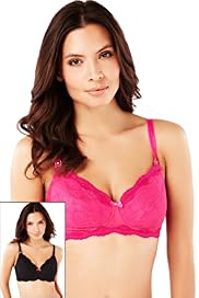 2 Pack Maternity Cotton Rich Laced Nursing B-G Bras
