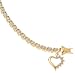 18k Over Sterling Silver 2tone Diamond & Metal Accents Heart Charm Bracelet