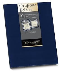 Southworth Certificate Holder, 12 x 9.5 Inches, Navy, 10 per Pack (PF8)