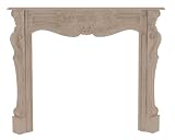 Pearl Mantels 134-58 Deauville Unfinished Fireplace Mantel, Interior Opening 58-Inches Wide x 42-Inches High