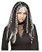 Fancy Dress Costume - Halloween Wig - Sinister Crimped Witch Black/Silver Wig