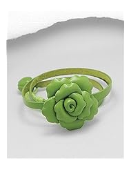 Lawn Green Flower Cotton Waxed Thread Bracelet