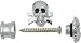 Grover Chrome Skull Artist Strap Buttons - Skull