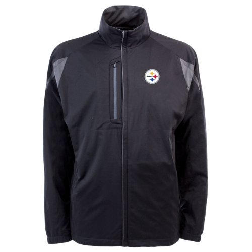 NFL Men's Pittsburgh Steelers Desert Dry Full Zip Jacket (Black/Gunmetal, Small)