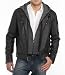 Perry Ellis Men's Combo Moto Jacket,Black,Large