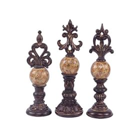 Pack of 6 Urban Fusion Stylish Bronze Marble Color Finial Decorations