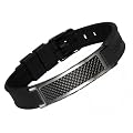 HipTitan bh+ Minus-Ionen Power & Balance Armband, Wellness Partnerarmband f�r den Herrn Carbon Line Schwarz