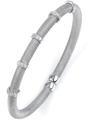Sterling Silver - Silver Cubic Zirconium Bangle