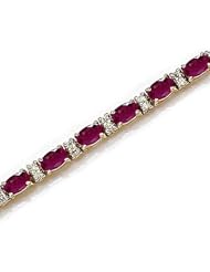 14kt Yellow Gold Oval Ruby and Diamond Bracelet