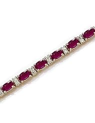 14kt Yellow Gold Oval Ruby and Diamond Bracelet