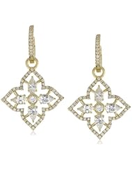 Katie Decker "Elizabeth" 18k White Sapphire and Diamond Earrings