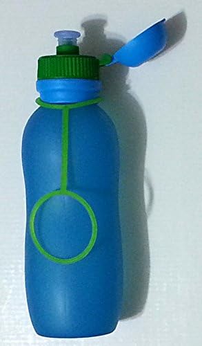 Silicone Fordable Pocket Drink Bottles Silicone with Silicone Sport Cap and Cover / Hiking, Biking, Pool, Travel, Boating or Running Collapsible Drink Water Bottle. (Small, Blue)