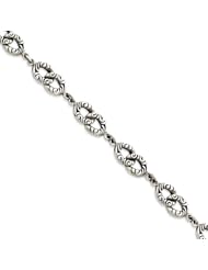 Sterling Silver Antiqued Bracelet - 8 Inch
