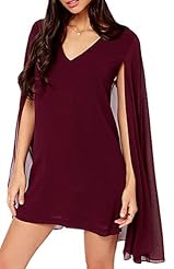 V-neck Bell Sleeves Georgette  Dress