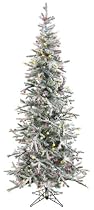 7.5' Slim Winter Fun Flocked Pre-Lit Artificial Christmas Tree -Multi G25 Lights