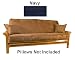 Microfiber Futon Cover with Corded Edges - Navy (Full Size)