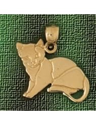 Dazzlers Solid 14 karats Gold Cat Kitten Charm Pendant available in three colors from jewelsberry (weights: 1.5 grams only)