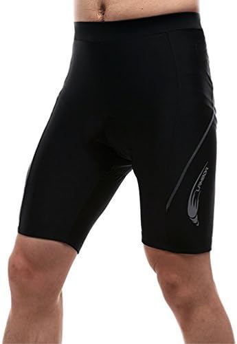 4ucycling Lambda Men's Professional 3D Gel Padded Compression Shorts (Height:5'2"-5'4" Weight:110-121Lbs, Black&Grey Line)-Hong-S