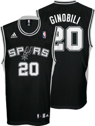 Manu Ginobili San Antonio Spurs Black Replica Adidas NBA Jersey