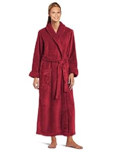 Terry Velour Shawl Bathrobe 100% Cotton Red Robe Men & Women, Unisex, Size: L