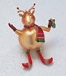 Whimsical Plump Reindeer With Dangle Legs Glass Ornament #823033A