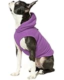 Gooby Every Day Fleece Cold Weather Dog Vest with Hoodie for Small Dogs, Purple, Small
