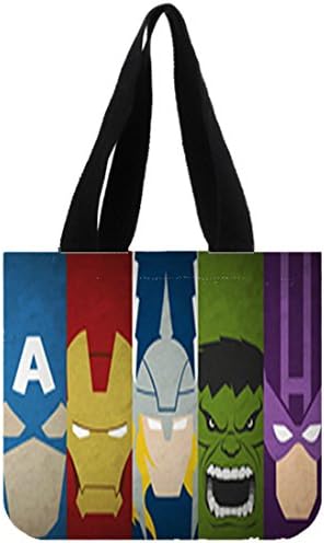 Marvel Comics Avengers Heros Two Sides Custom Cotton Canvas Cool Shopping Tote Bag Fashionable Shopping